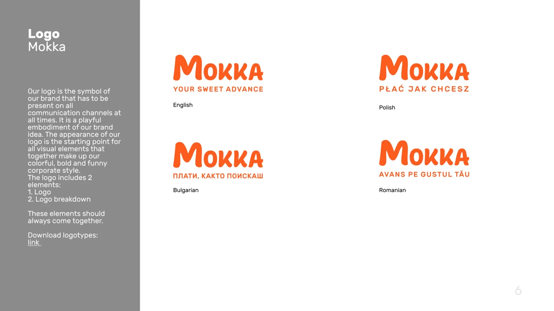 Mokka brand guidelines slide 6